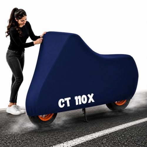 Image of Powerfull Bike Body Cover for CT110X Dustproof Scratchproof - 100% Waterproof CT110X Cover for Two Wheeler, Outdoor Full Motorcycle Cover with UV, Duty, Rain Protection - Blue