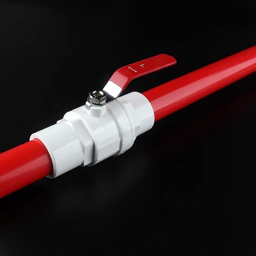 Válvula de Bola de PVC con Mango Antideslizante, Controlador de Flujo de Agua de 20mm a 110mm for fontanería de jardín, césped y hogar, 1 ud.(40mm)