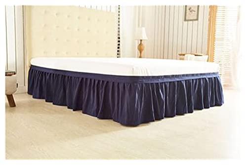 Falda de cama elástica, faldas de cama envolventes Sábana cenefa for cama de hotel, falda elástica for cama doble, colcha de poliéster de color sólido sin superficie de cama for decoración de sábanas