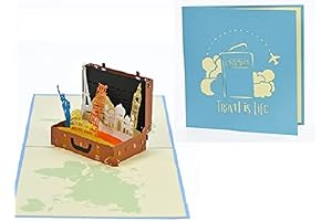 ETA 3D Pop Up Travel Congratulation Card Suitcase