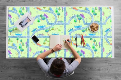 Tapis de souris vinyle PVC 120x60 cm pour bureau enfants voitures