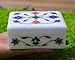 Floral Symmetry Marble Inlay Jewelry Box Gorgeous Handmade Organizer Trinket Box (4 X 3 inch) with Floral Inlay - Shiny Decorative Marble Ring Box Inlay Art - Unique Art work Great Birthday Gift