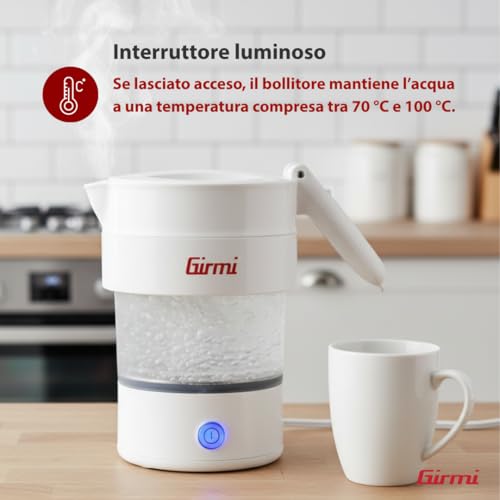 Faltbarer Wasserkocher Girmi BL03 – Zusammenklappbarer Silikonkrug