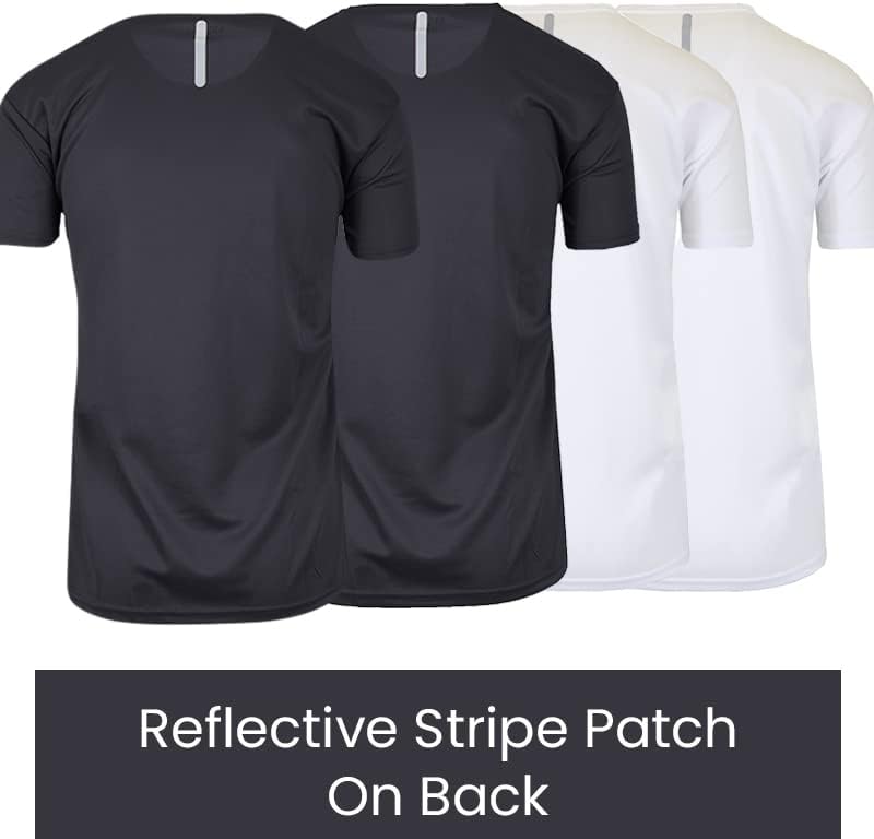 Galaxy by Harvic Men's Crew Neck Short Sleeve Tee, Active Reflective Stripe Sport T-Shirt, 4 Pack - Image 5