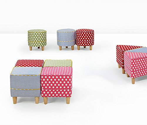 Tabouret wave point petit salon bench MU en tissu d'art et finitions soignées