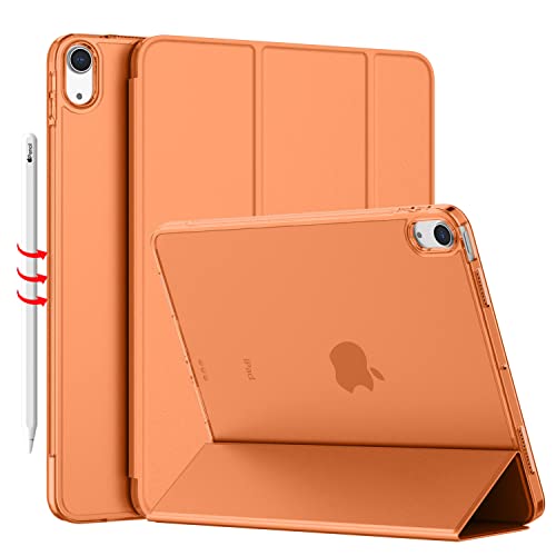 Coque iPad Air 4 10.9 2020 rigide translucide orange avec Touch ID
