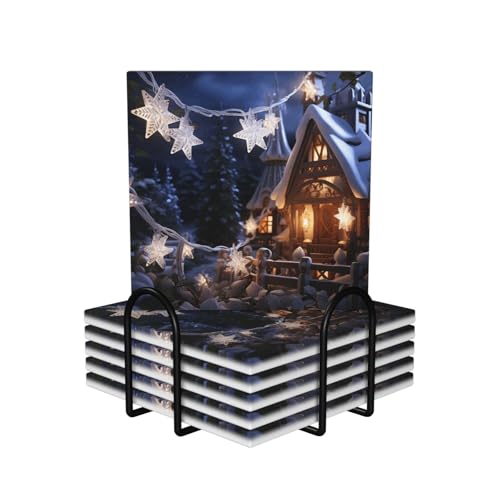 Dessous de verre de Noël absorbants et antidérapants pour table - 2
