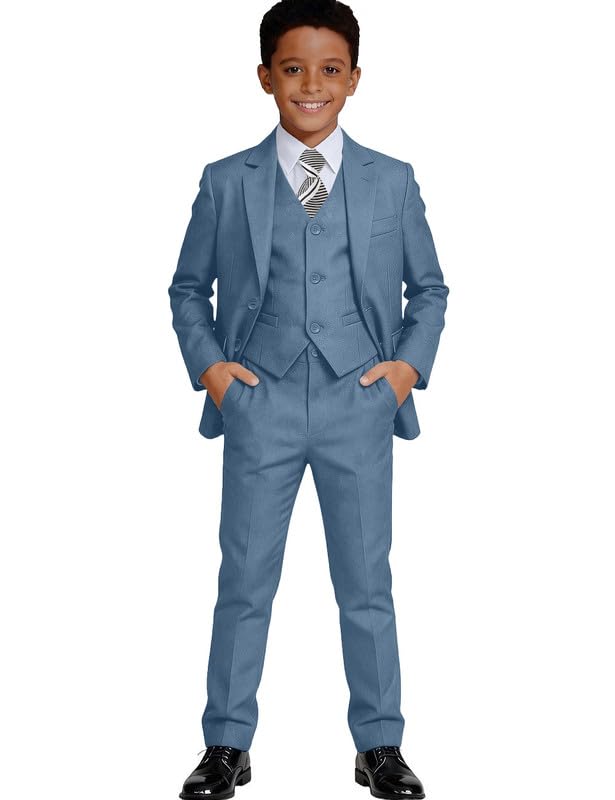 Visaccy Boys Formal Suit Slim Fit Tuxedo Suits for Kids Ring Bearer Outfit