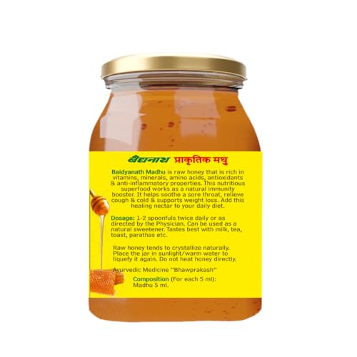Image of Baidyanath Madhu - 1kg | No Sugar Adulteration |Natural Immunity Booster & Antioxidant Powerhouse| Weight Management, Cough Relief, Natural Honey & Sore Throat Relief