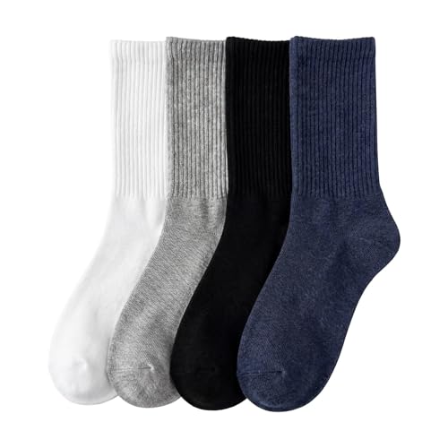 GOWAAW Men's Lightweight Crew Socks, 95.2% Cotton, 187-Needle Fine Knit - image 1