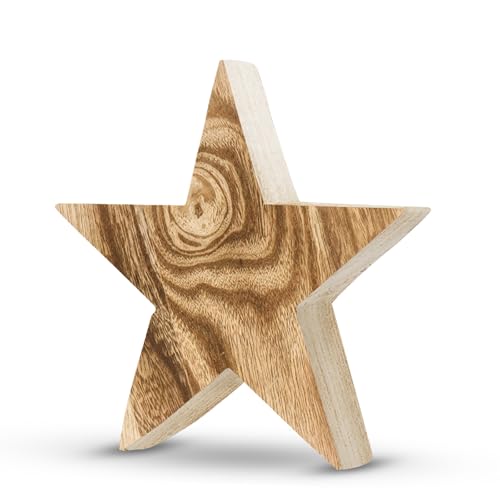 Hpbaggy Mango Holz Stern,20 cm Holzstern,Stern Holzstern...