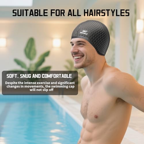Large Swimming Cap Durable Silicone Waterproof Swimming Cap Ideal for Long Hair and Thick plaits Keep Hair Dry While Swimming