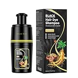 BOJICA Black Hair Dye Shampoo for 100% Gray Hair Coverage - 3 in 1 Color Shampoo/Instant/Herbal Ingredients for Women and Men 350ml (12.3 Fl oz)