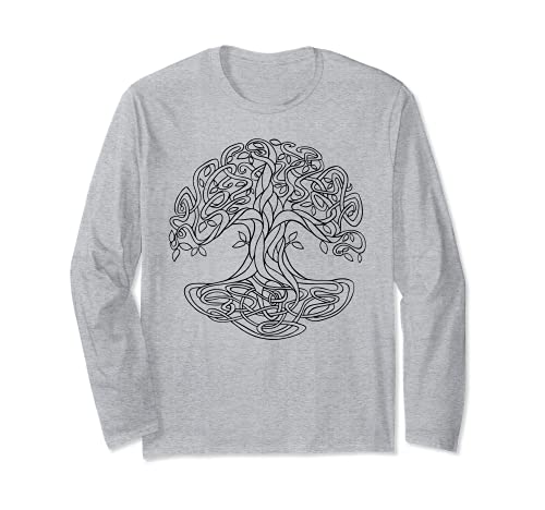 Yggdrasil Celtic Norse Viking Tree World Ragnarok black Long Sleeve T-Shirt