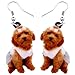 Pendientes De Clip Aros  Pendientes De Acrílico De Caniche De Peluche Dulce Sentado Perro Largo Grande Cuelga La Joyería De Moda