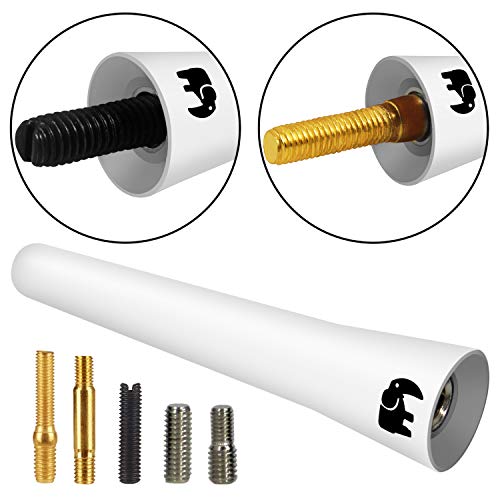 One250 2.5" Inch Short Rubber Antenna, Compatible With Gmc Sierra (2000-2023), Gmc Canyon (2015-2023), Gmc Acadia (2007-2019), Gmc Terrain (2010-2017) - Designed For Optimized Fm/Am Reception (White) #TOP4