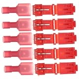 Cabilock 100 Stück t Anschlüsse abgreifen Crimpverbinder steckverbinder drahtverbinder Kit mit Nylon-Flachsteckern Kabelverbinder crimpen Schacht installieren Molex Stecker Kit Messing rot