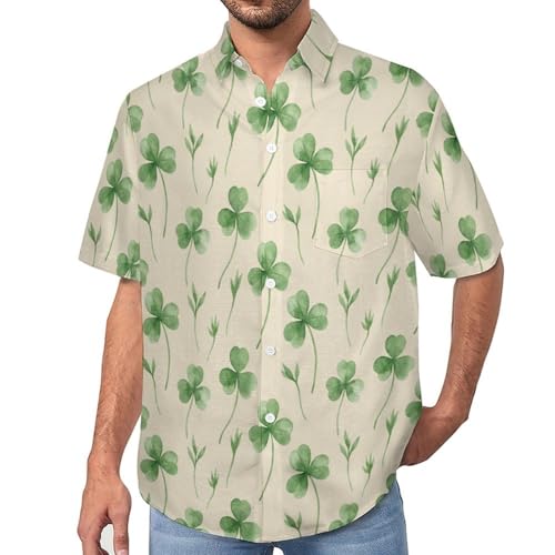 Chemise Hawaïenne pour Homme en imprimé plante aquarelle et manches courtes pour l'été
