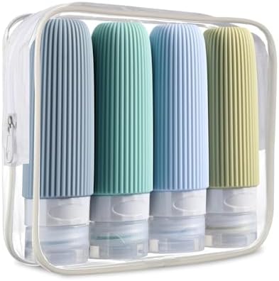 Kit de Frascos de Viagem para Cosméticos, 4 Peças, Design Canelad...