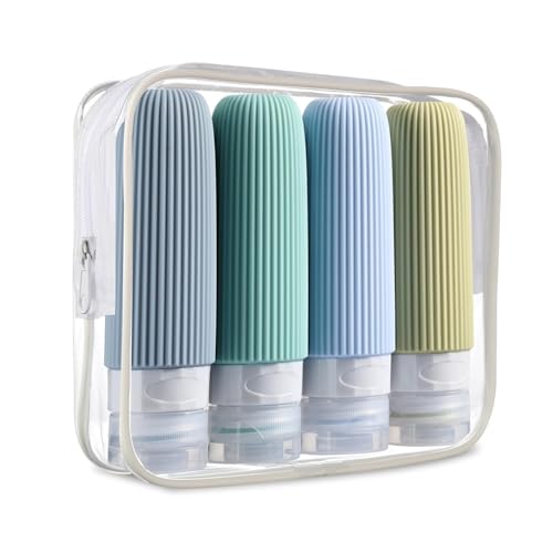 Kit de Frascos de Viagem para Cosméticos, 4 Peças, Design Canelad...