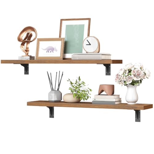 HOOBRO Floating Shelves for Wall, 60cm Wall Mounted Shelves Set of 2