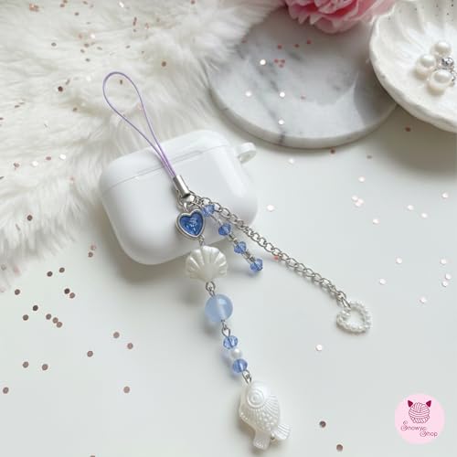 Image of SNOWY SHOP Korean Silver Bow Phone Charm - Cute Heart & Starfish Pendant | Aesthetic Korean Mobile Chain, Bag Hanging & Keychain Jewelry for Girls & Women