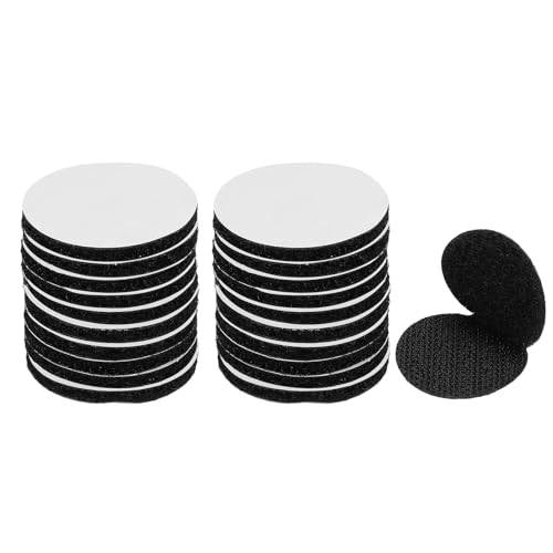 Image of PATIKIL 1.2 Inch Round Adhesive Hook and Loop Dots, 24 Pairs Circle Double Sided Sticky-Back for Home Office Crafting Car Phone Mount, Black