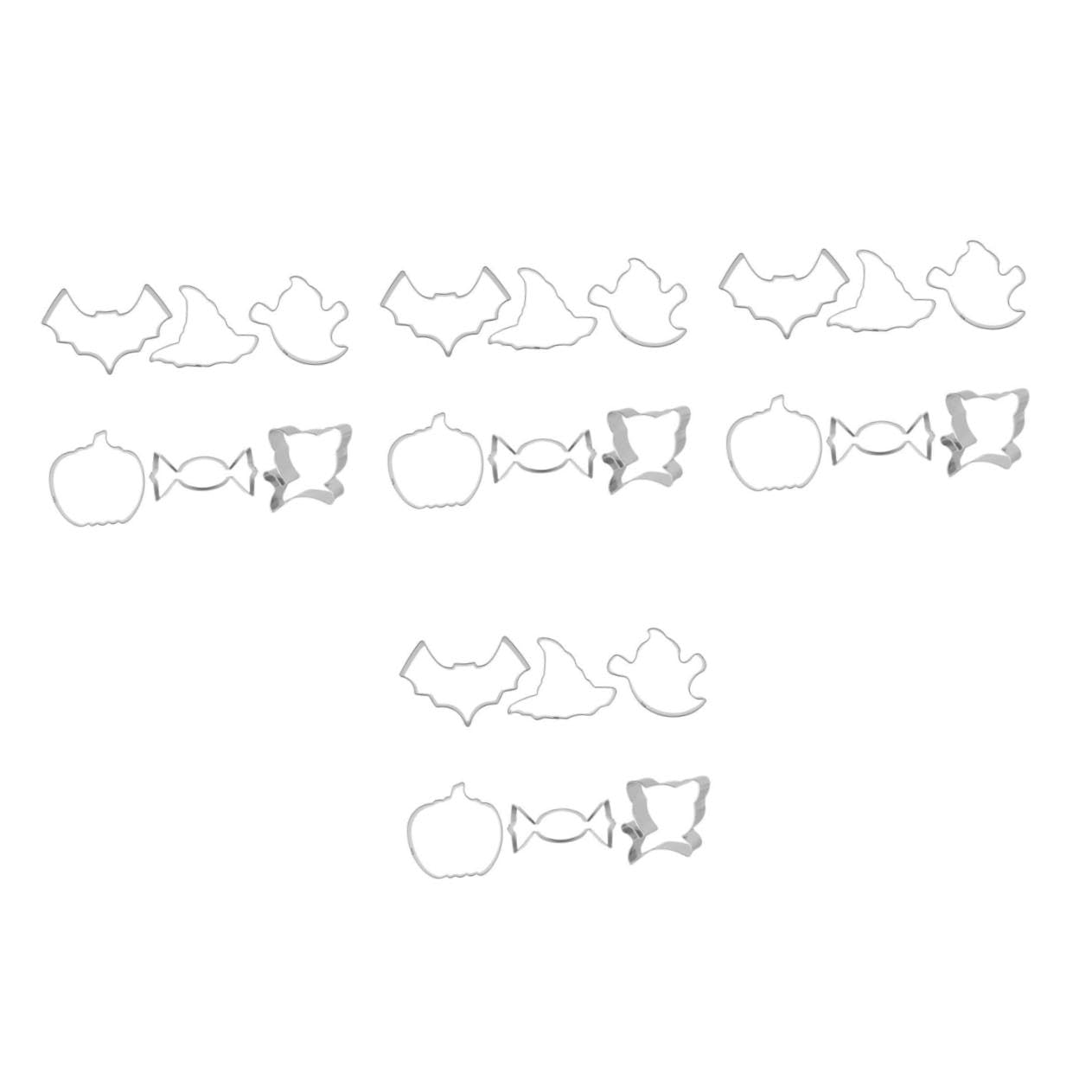 Cabilock 4 Sätze Halloween-schablonen Halloween Plätzchenform Keksformen Keksausstecher -keksform-set Wiederverwendbar Kessel Backzubehör Ausstechform Silver 6 Stück * 4