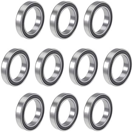 sourcing map 6802-2RS Deep Groove Ball Bearings 15mm x 24mm x 5mm Double Sealed Chrome Steel P6(ABEC3) 10pcs