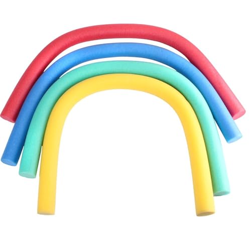 Lot de 4 Frites de Piscine, 150 cm, en Mousse Souple EPE, 4 Couleurs, imperméables, à Forte flottabilité, pour Enfants et Adultes