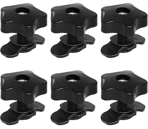 PALOZO L Track Threaded Stud Fittings L-Track Threaded Double Stud Lug Fitting with Knob Used with L Track Rails 1.18 Bolt Height Pack of 6