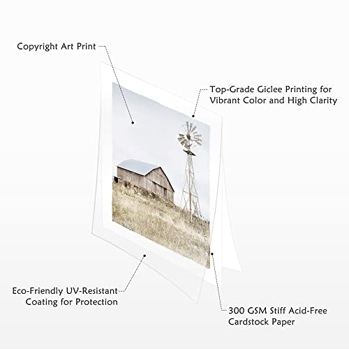 Farmhouse Wall Art Barn Picture: Rustic Framed Country Horse Print Decor Living Room Bedroom Modern Farm Landscape Old Truck Painting Vertical Nature Scene Countryside Animal Tractor Artwork For Home #TOP1