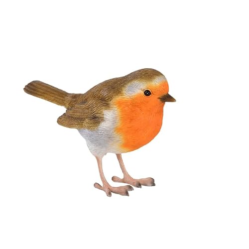 Maisonica Robin Redbreast Bird Lifelike Ornament Statue Garden Outdoor Indoor H11cm