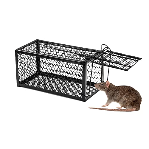 ThreeH Jaula Trampa para roedores Atrapador de Ratones para Animales Vivos para Ratón Rata Ardilla Hámster y Comadreja Tamaño Grande 28x14x14 cm