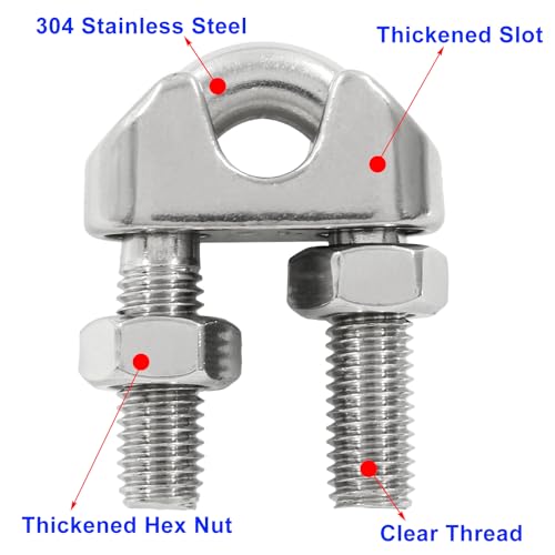 Image of 1 /2 Inch M12 304 Stainless Steel Wire Rope Cable Clip Clamp