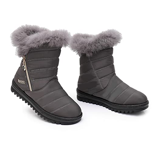 Raquettes de neige pour femme avec isolation thermique et profil robuste anti-glisse sur glace