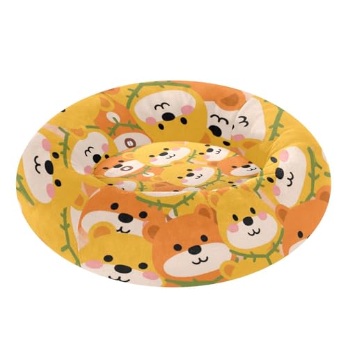 Lit pour chien et chat de petite taille anti-stress couleur jaune
