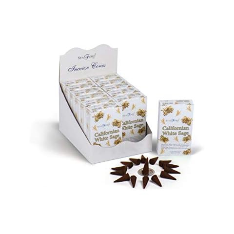 STAMFORD INC 37210 Californian White Sage Incense Exotic, 15 Cones x 12 Packs, Black, One Size Cover