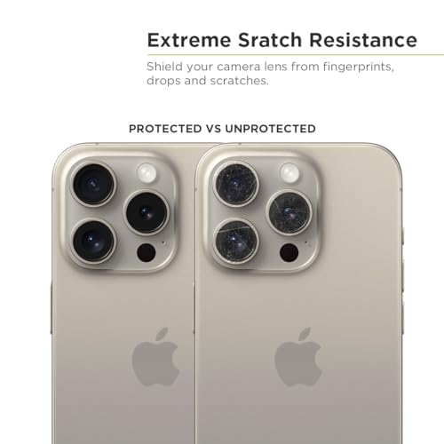 Protecteur d'objectif iPhone 15 Pro PureGear anti-rayures