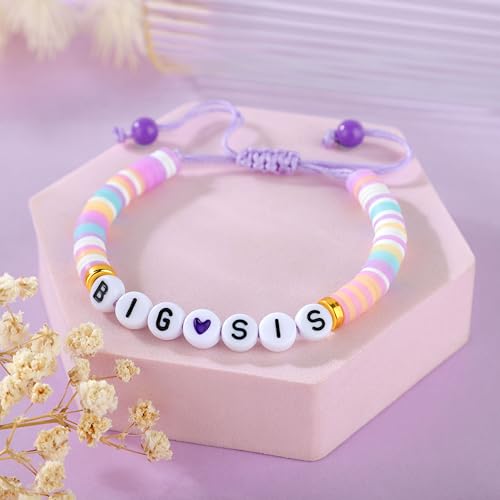 JoycuFF Big Sister and Brother Gifts for Toddler Daughter, Niece, Son, Grandson - Sis Bro Bracelets Matching Outfits for Birthday, Christmas, Announcement Jewelry4