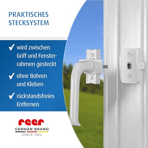 reer WinLock Fenster- und Balkontürsicherung Vorteilspack, vom Schwäbischen Kinder-Sicherheits-Experten, Weiß, 3 Stück (1er Pack)