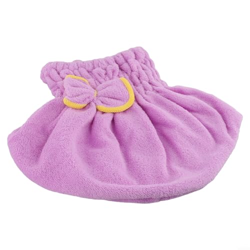 PETSTIBLE Bonnet de séchage en microfibre pour femme, turban en velours corail doux pour un séchage rapide des cheveux (violet clair)