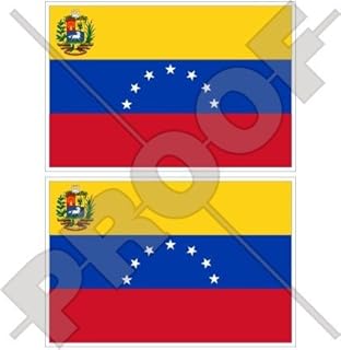 VENEZUELA Former State Flag (7 star) Venezuelan. SOUTH AMERICA 3" (75mm) Vinyl Bumper Stickers, Decals x2