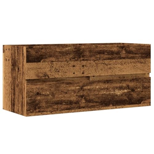 Mueble de lavabo rústico de 100x38,5x45 cm en madera de baño 4