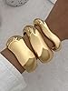 BUYITO Chunky Gold Bangles Bracelets for Women Trendy Stack Statement Bangle Irregular Cuff Bracelets Fashion Jewelry Gift (3PCS Gold) #1