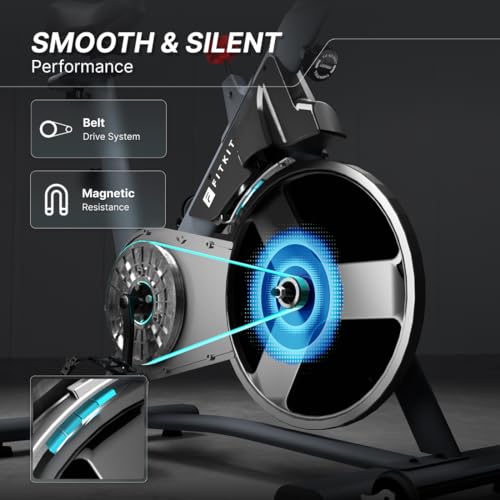 Fitkit by Cult FK7004 Premium Magnetic Spin Bike | 130kg Support | Stepless Resistance & 8kg Flywheel | LCD Display with Heart-Rate Tracking | Tablet Holder | Smooth & Silent Ride for Home Fitness - Image 2