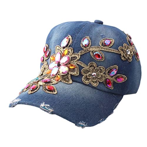 Casquette baseball strass pour femme : l'éclat haut de gamme uni