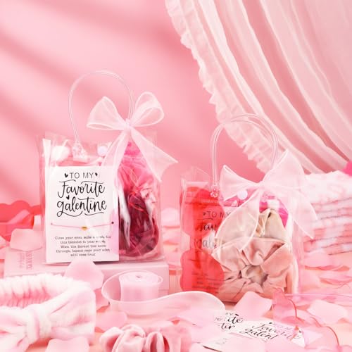 Berlune 6 Set 43 Pcs Galentines Party Gift Favors Sleepover Party Supplies Spa Slumber Include Fuzzy Socks Velvet Scrunchie Headbands Glasses Bracelets Card PVC Bags for Friends Women Girls BFF Bestie by Berlune - Used condition - Image 4