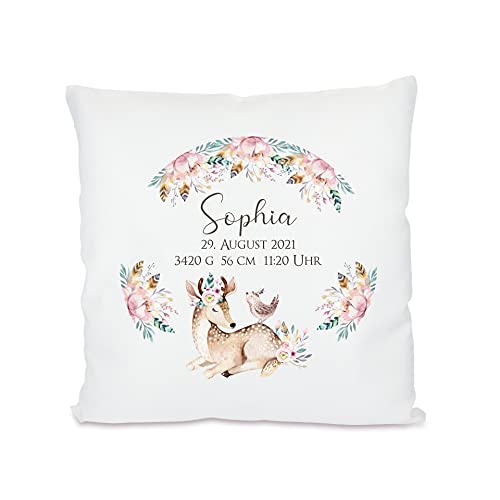 Manufaktur Liebevoll Namenskissen für Mädchen und Jungen für besondere Anlässe (Motiv Sophia Geburt)