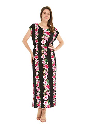 Image of Hawaii Hangover Women's Hawaiian Cap Sleeve Maxi Dress Signature Prints